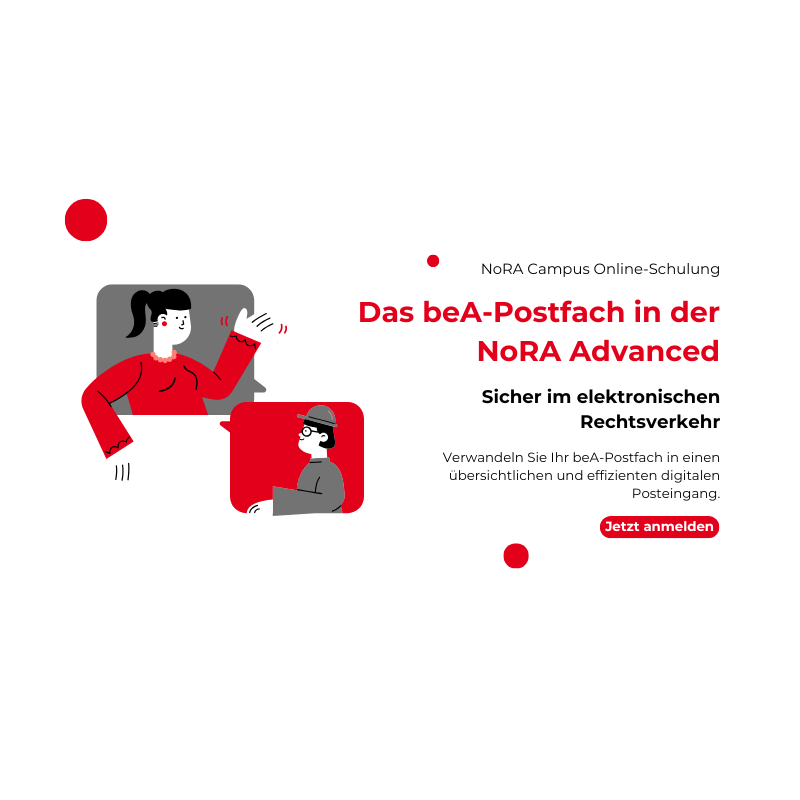 Das beA-Postfach in der NoRA Advanced